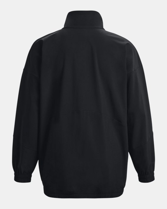 Women's UA Woven Oversized Full-Zip Jacket, Black, pdpMainDesktop image number 6